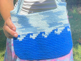 Wavy Shoulder Bag Crochet Pattern - Ocean, Tapestry Crochet, Original Design