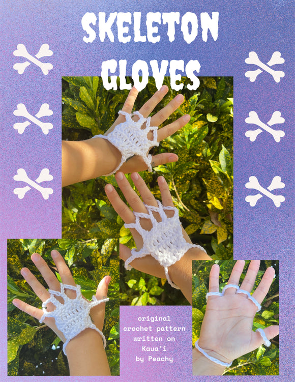 Skeleton Gloves - Crochet Pattern, Spooky Accessory