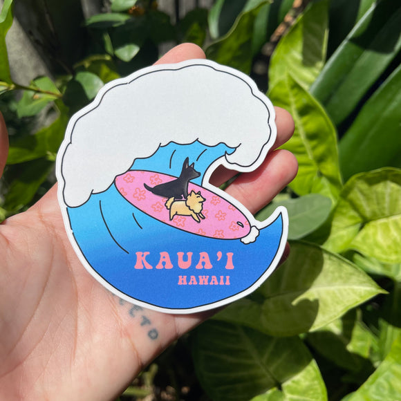 Surfing Doggies - Hawaii Life, Sticker