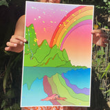 Kaua’i Sunset - Art Poster, Kaua’i Scene, Holographic Effect