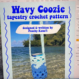 Wavy Coozie Crochet Pattern - Ocean Waves, Tapestry Crochet,  Cute Can Cover