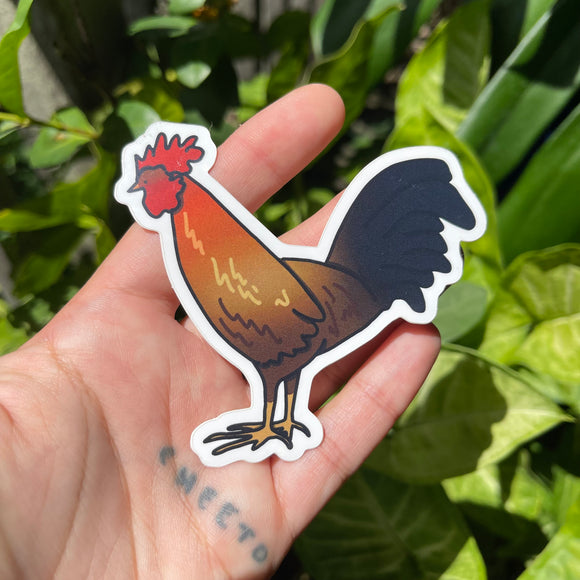 Kaua’i Rooster - Sticker, Garden Island, Chicken