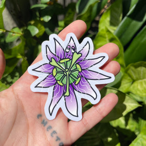 Lilikoi Flower - Sticker, Rainbow, Passion Fruit, Groovy Baby