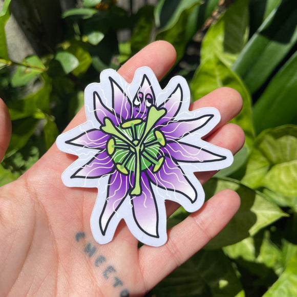 Lilikoi Flower - Sticker, Rainbow, Passion Fruit, Groovy Baby
