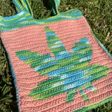 Ganja Leaf Bag - Cotton, Tapestry Crochet