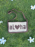 Aloha Tapestry Crochet Pattern - Love Hawaii, Heart, Cute Lettering, Wall Hanging