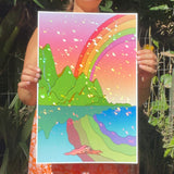 Kaua’i Sunset - Art Poster, Kaua’i Scene, Holographic Effect