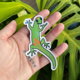 Gecko Shaka - Holographic Sticker, Hawaii Art,