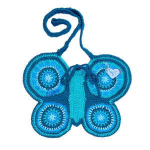 Butterfly Bag - Crochet, Aqua Colors