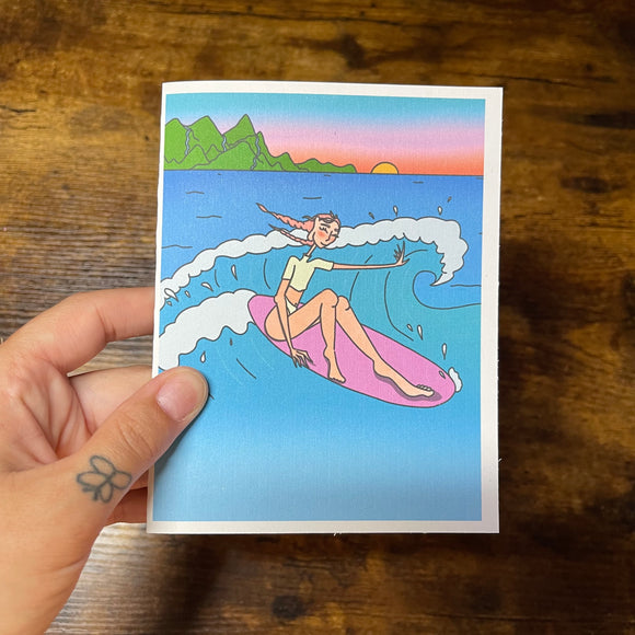 Good Wave Card - Surfing, Sunset, Hawaii