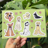 Doggies in Kaua’i - Sticker Sheet, Doodles, Leis, Hawaii