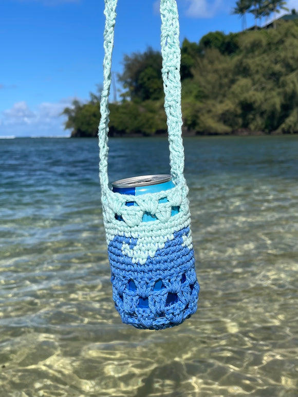 Wavy Coozie Crochet Pattern - Ocean Waves, Tapestry Crochet,  Cute Can Cover