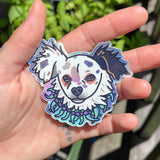 Blue Holographic - Sticker, Hawaii Dog, Blue Jade