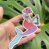 Poke Mermaid - Holographic Sticker, Hawaii Art, Sushi Girl