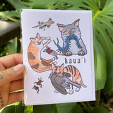 Kauai Cats Card - Recycled Paper, Centipede, Rat, Cockroach, Gecko