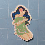 Bong Girl - Sticker, Holographic Laminate, Hawaii Stoner, Ganja Babe