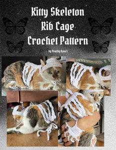 Kitty Skeleton Rib Cage - Crochet Pattern, Cat Costume, Digital Download