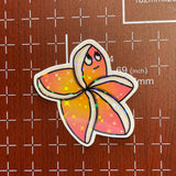 Silly Plumeria - Sticker, Hawaii Flower