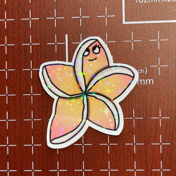 Silly Plumeria - Sticker, Hawaii Flower