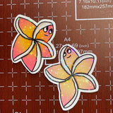 Silly Plumeria - Sticker, Hawaii Flower