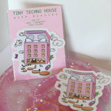 Tiny Techno House With Bunnies - Sticker, Vinyl, Semi Transparent, Polly Pocket, Early 2000s, Trendy Girl