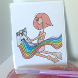 Rainbow Loom - Card, Magic Weaver, Crafty Girl, Colorful, Transparent, Recycled Paper Card, Hawaii Girl