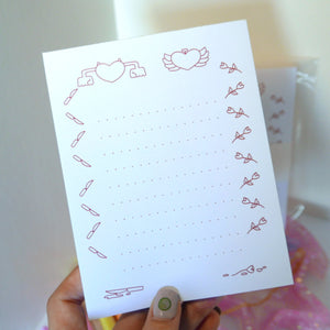 goodbad Notepad - Recycled Paper, Kawaii Memo Pad, Angry Heart, Angel Heart,