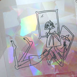 Peachy Paints A Self Portrait - , Rainbow Maker, Window Decal, Sassy Girl, Self Reflection, Love Yourself, Magical