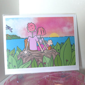 Patchy & Peachy - Romantic Card, Lovers, Sunset, Pink and Blue, Nene, Date Night, Recycled Paper