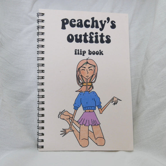 Peachy’s Outfits - Flip Book, Handmade, Recycled Paper, Fashionista, Y2K Style