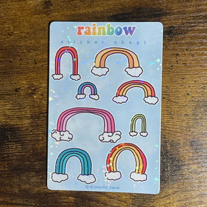 Rainbow Sticker Sheet - Holographic, Unique, Colorful