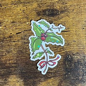 Mistletoe - Sticker, Holographic, Cute Plant, Holiday