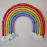 Rainbow - Wall Hanging, Hand Made, Fiber Art, Colorful, Soft