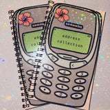 Address Collection - Y2K Address Book, Handmade, Compact, Holographic, Old Cellphone