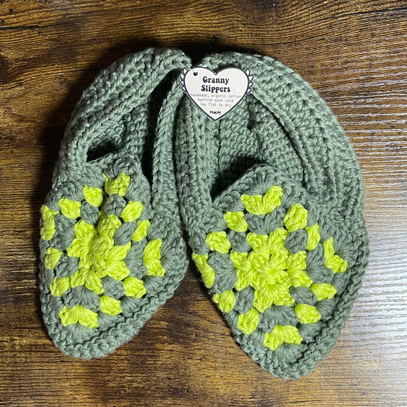 Granny Slippers - Organic Cotton, Handmade, Cozy