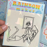 Peachy Paints A Self Portrait - , Rainbow Maker, Window Decal, Sassy Girl, Self Reflection, Love Yourself, Magical