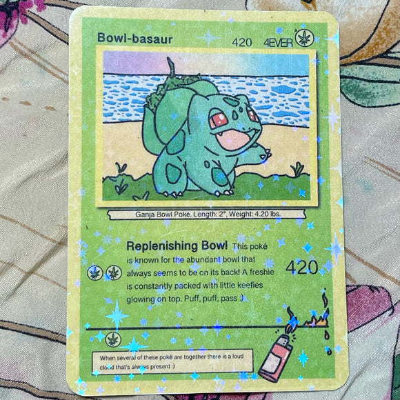 Bowl-basaur Collectible Trading Card - Pokmon Fan Art, 420 Stoner Art peachykauai Bowl-basaur Collectible Trading Card - Pokmon Fan Art, 420 Stoner Art peachykauai