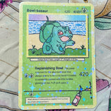 Bowl-basaur Collectible Trading Card - Pokémon Fan Art, 420 Stoner Art, Holographic