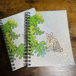 Princess the Cat Notebook - Holographic Covers, Recycled Paper, Cat Artwork