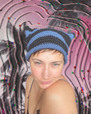 Cat Ear Hat For Humans - Crochet, Striped, Handmade