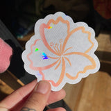 Peachy Hibiscus Rainbow Maker - Decal, Window Sticker, Sun catcher